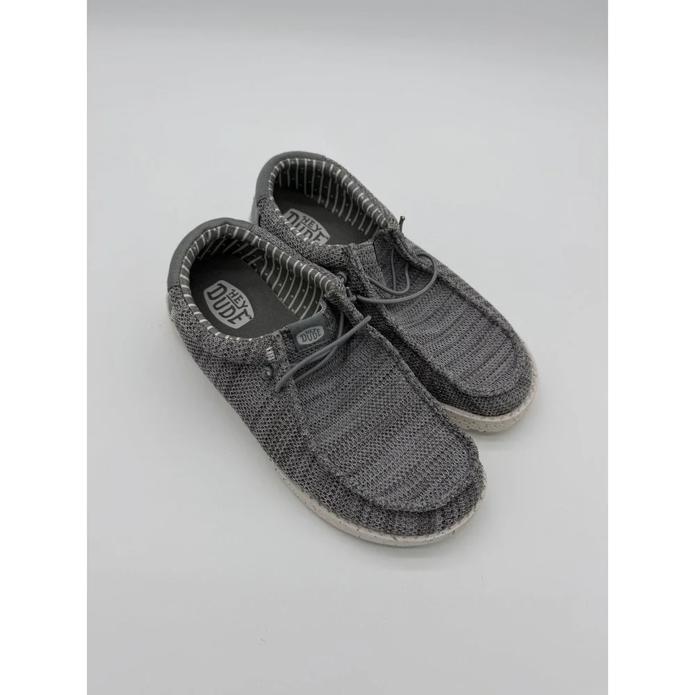 Hey Dude Wally Y Stretch Sox Women Size J6 Grey Casual Slip On Loafers 42072-030